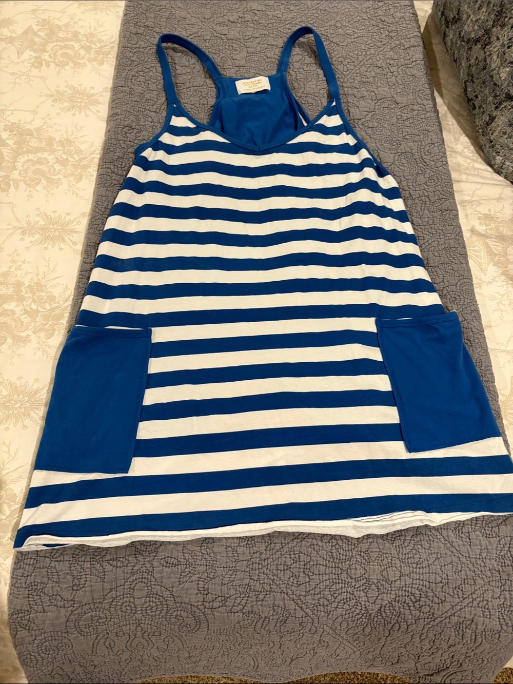 Simply Southern Blue & White Striped Pocket Tank